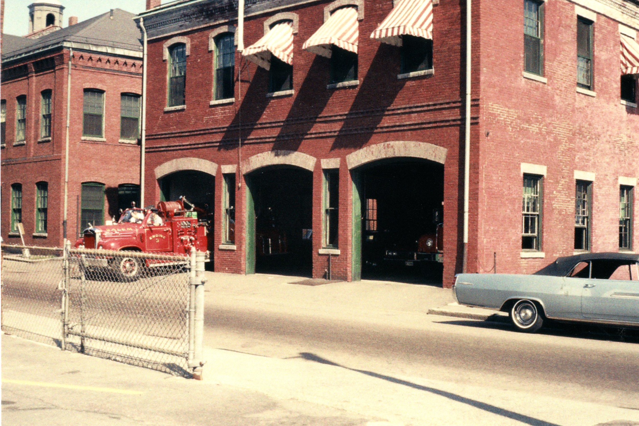 This photo was taken in 1968. The fire station moved out in 1976. By the time I was a kid in Salem, this was where Ted Cole's Music store was located. I remember going there to buy resin for my Cello bow in the 80s.